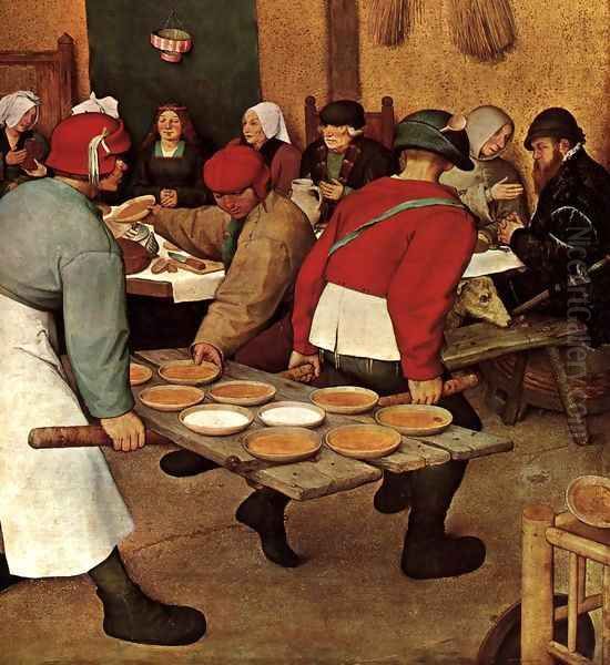 Peasant Wedding (detail) 1567 4 Oil Painting by Jan The Elder Brueghel