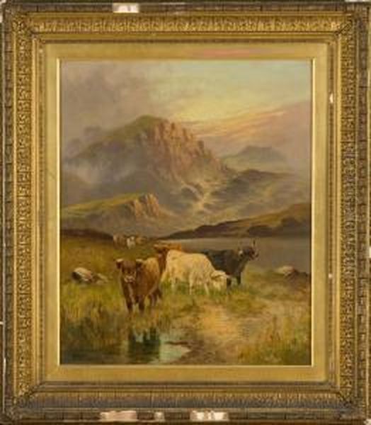 Paesaggio Montano Con Armenti Oil Painting by William Watson