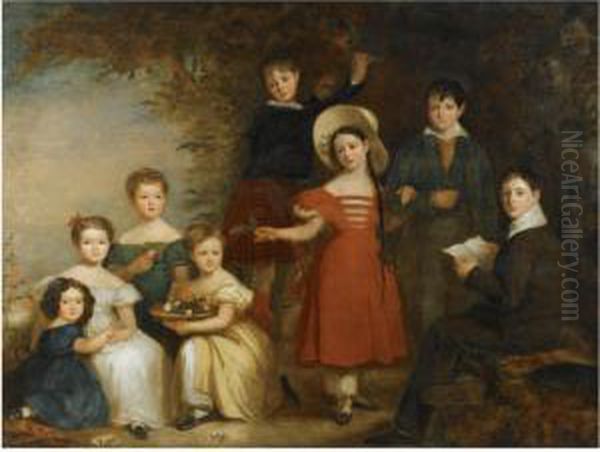 Portrait Of The Burn-murdoch Family Of Gartincaber Oil Painting by William Smellie Watson