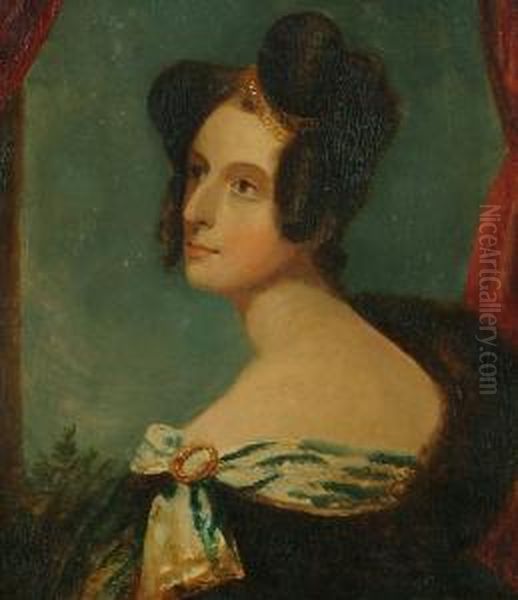 Portrait, Bust Length Of A Lady With An Elaborate Hair Style Oil Painting by William Smellie Watson