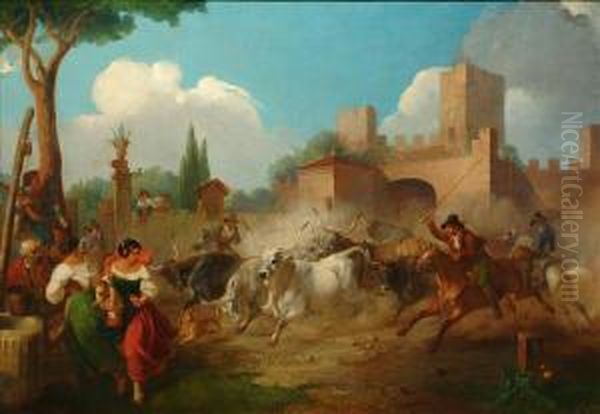 Buttari Driving Roman Oxen by William Stuart Watson