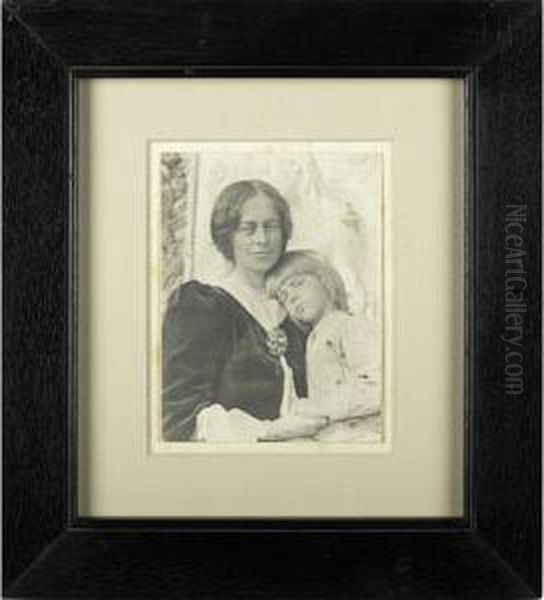 Jane Byrd Whitehead And Her Son Peter Oil Painting by Eva Watson-Schutze