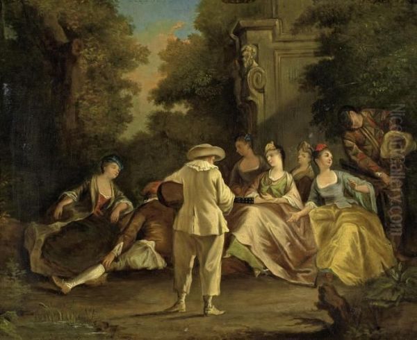 Fete Galante Oil Painting by Francois Louis Joseph Watteau