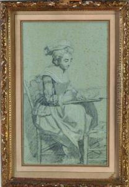 la Jeune Artiste Oil Painting by Francois Louis Joseph Watteau