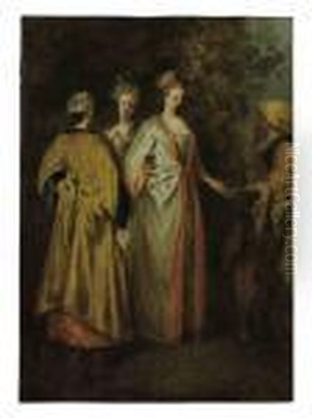 The Fortune Teller Oil Painting by Watteau, Jean Antoine