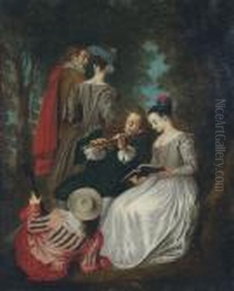 L'accord Parfait Oil Painting by Watteau, Jean Antoine