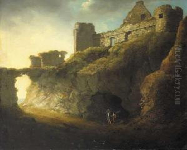 Dunluce Castle, County Antrim Oil Painting by William Watts