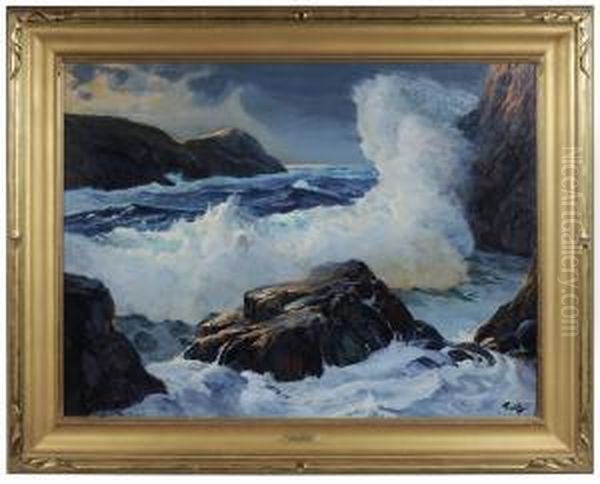 Monhegan Surf Oil Painting by Frederick Judd Waugh