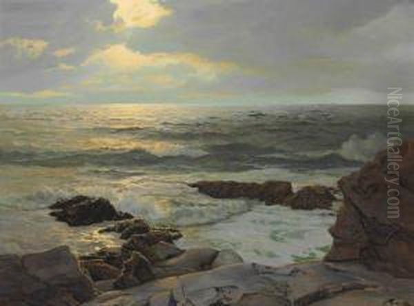 Sunset Rock, Monhegan Oil Painting by Frederick Judd Waugh