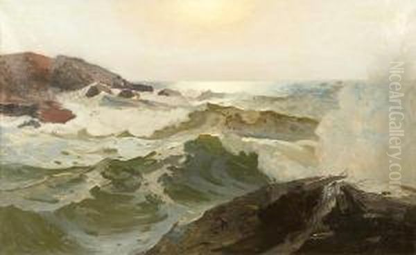 Rocky Shoreline Oil Painting by Frederick W. Waugh