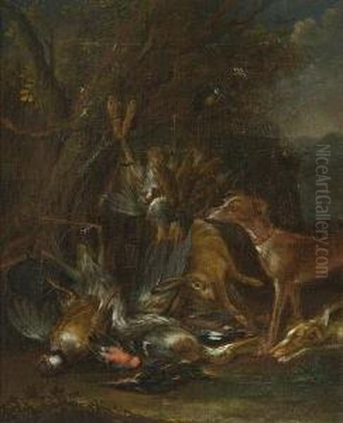 Jagdstillleben. Oil Painting by Johann Georg Waxschlunger