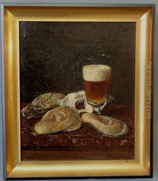 Beer And Oysters Oil Painting by Andrew John Henry Way