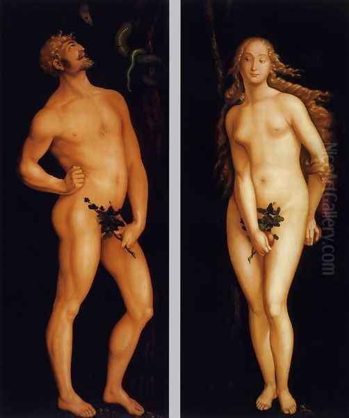 Adam and Eve 1524 Oil Painting by Hans Baldung Grien