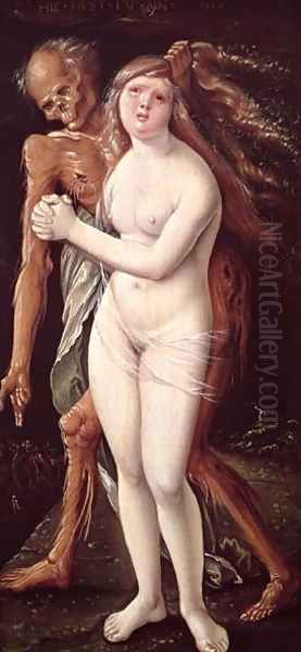 Young Woman and Death 1517 Oil Painting by Hans Baldung Grien