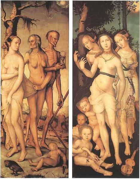 Three Ages Of Man And Three Graces 1539 Oil Painting by Hans Baldung Grien