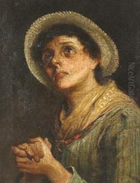 Portrait Of A Country Woman Oil Painting by William Harris Weatherhead