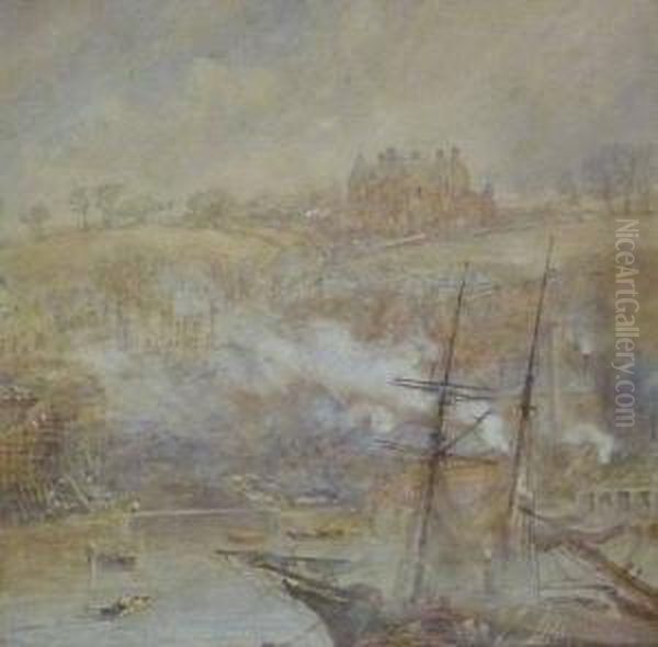 Whitby Shipyard Oil Painting by George Weatherill