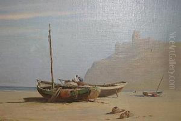 When The Tide Is Low Oil Painting by Herbert Parsons Weaver