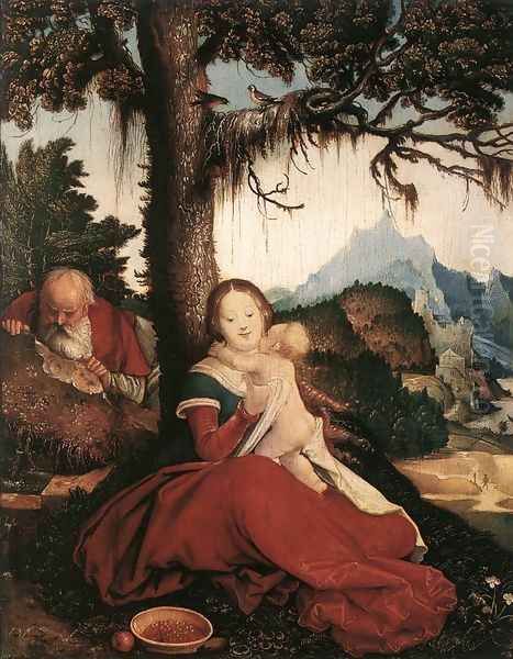 Rest On The Flight To Egypt 1514 Oil Painting by Hans Baldung Grien