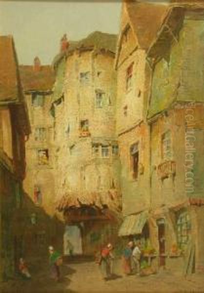 The Old Close Oil Painting by Herbert Parsons Weaver