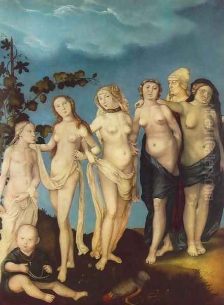 The Seven Ages Of Woman Oil Painting by Hans Baldung Grien