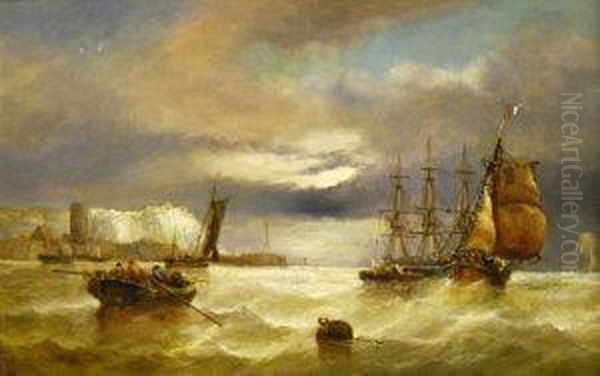 Shipping Off Dover Oil Painting by Alexander James Webb