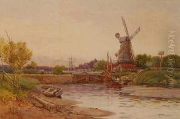 View Of Rye From Theriver Oil Painting by Archibald Webb