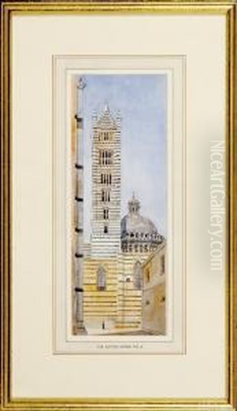 Campanille Cathedral Of Sienna Oil Painting by Aston Webb