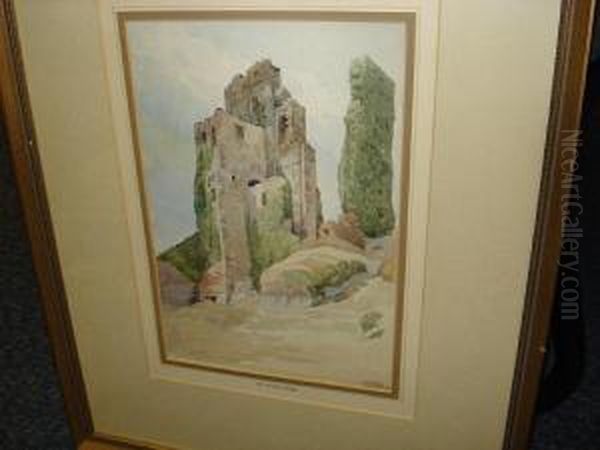 Corfe Castle Oil Painting by Aston Webb