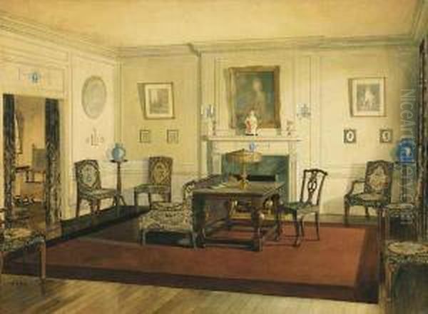 Interior Oil Painting by Aston Webb