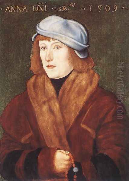 Portrait Of A Young Man With A Rosary 1509 Oil Painting by Hans Baldung Grien