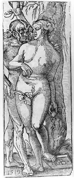 Adam and Eve 1519 Oil Painting by Hans Baldung Grien