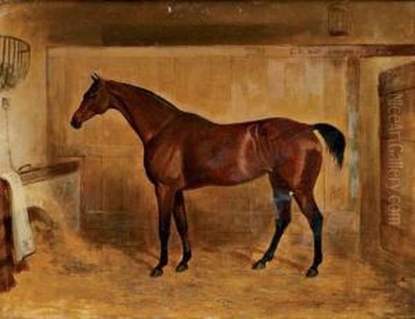 Cheval A L'ecurie Oil Painting by Edward Walter Webb