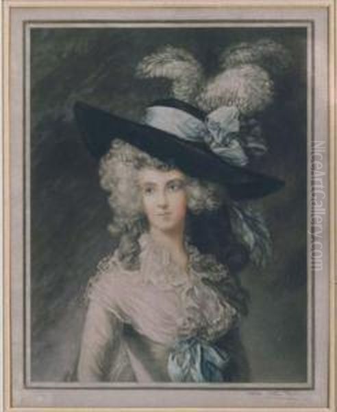 Portrait Of Miss Habbett Oil Painting by John Cother Webb