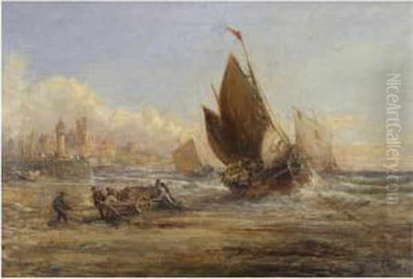 Peel Castle Oil Painting by William Webb