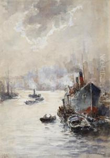 Shipping On The Thames Oil Painting by William Edward Webb