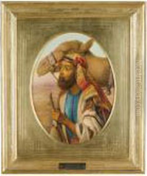 A Camel Driver Oil Painting by William J. Webbe or Webb