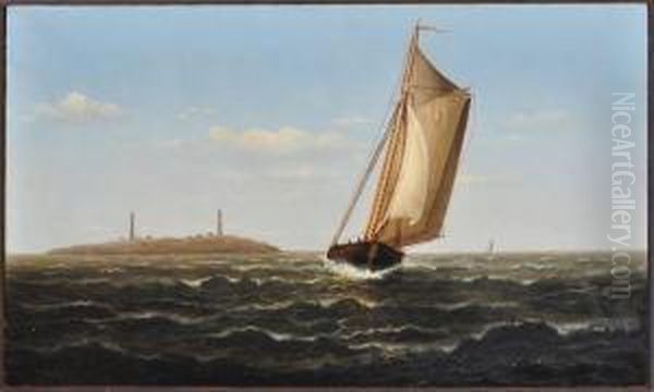 Rounding Thatchers Island Oil Painting by Wesley Webber