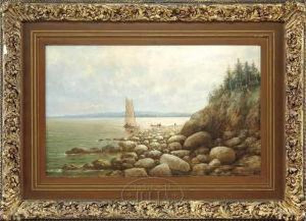 Rocky Coast Maine Oil Painting by Wesley Elbridge Webber