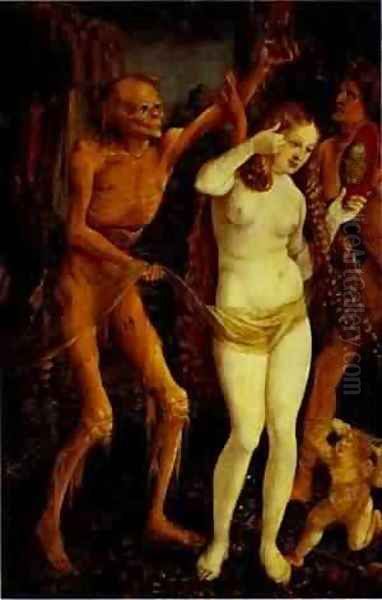 Death And The Maiden 1510 Oil Painting by Hans Baldung Grien