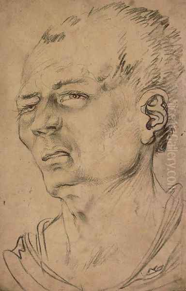 Head of a man, in three-quarter-profile to the left Oil Painting by Hans Baldung Grien