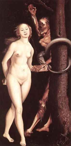 Eve, the Serpent, and Death Oil Painting by Hans Baldung Grien