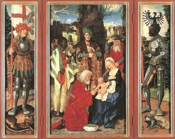 Three Kings Altarpiece (open) Oil Painting by Hans Baldung Grien