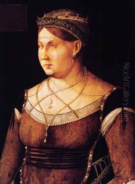 Portrait of Catharina Cornaro, Queen of Cyprus 1500 Oil Painting by Gentile Bellini