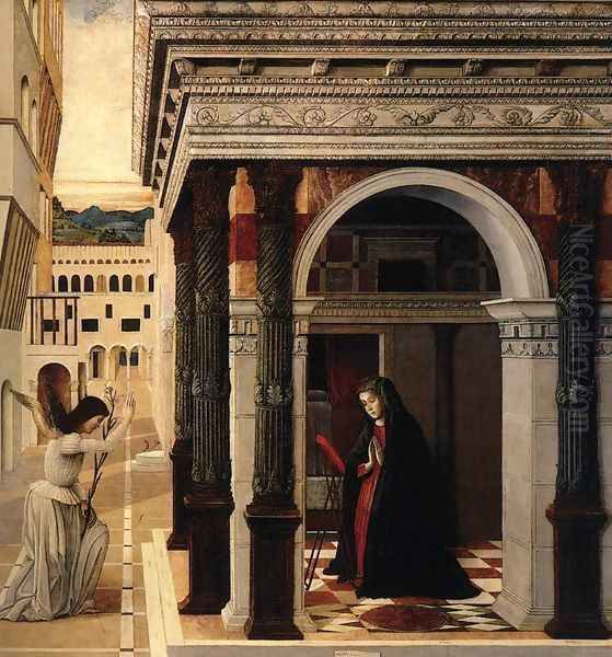 Annunciation c. 1465 Oil Painting by Gentile Bellini