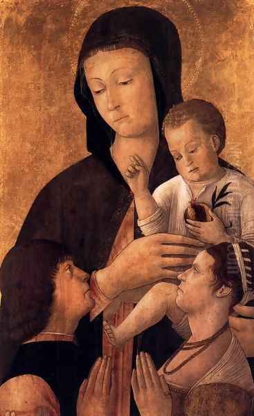 Madonna and Child with Donors Oil Painting by Gentile Bellini