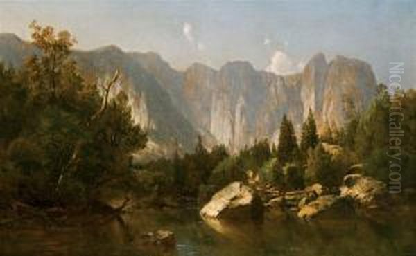 Cathedral Rocks - Yosemite Oil Painting by Paul Weber