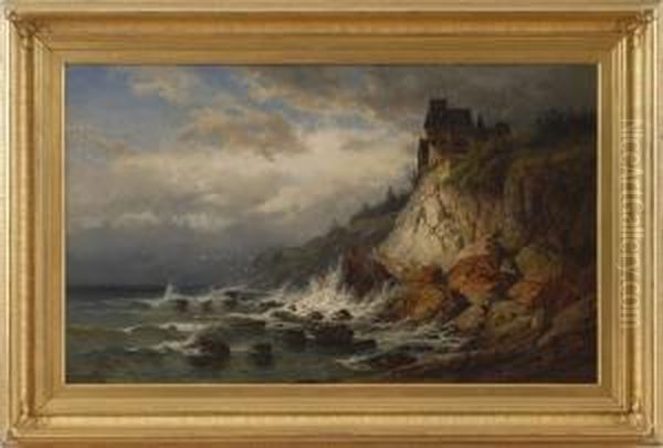 Stormy Seascape Oil Painting by Philipp Weber