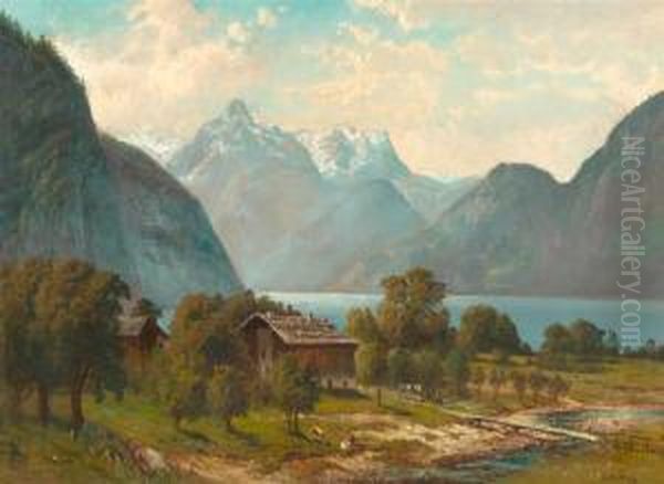 Gebirgs- Und Seelandschaft Oil Painting by Philipp Weber