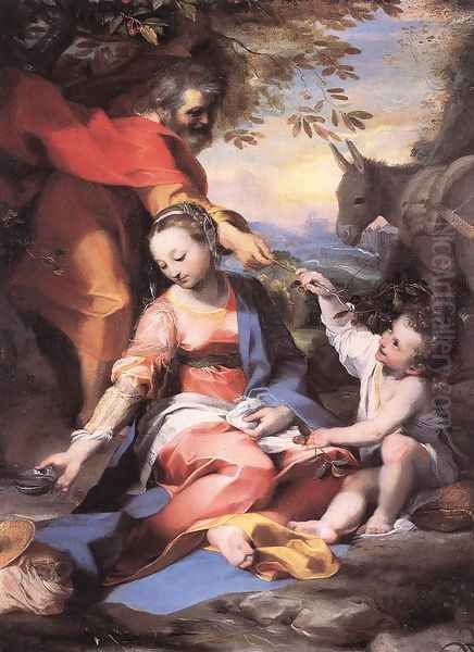 Rest on the Flight to Egypt 1570 Oil Painting by Federico Fiori Barocci